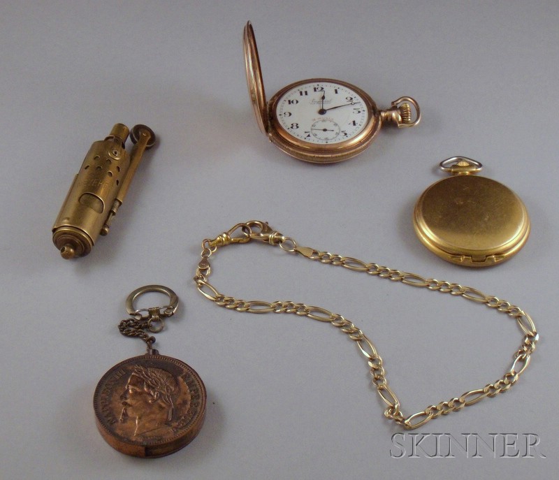 Appraisal: Two WWII Era Cigarette Lighters kt Gold Watch Chain and