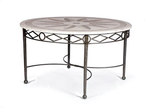 Appraisal: ROUND DINING TABLE Neirmann-Weeks Millersville Maryland th century steel and