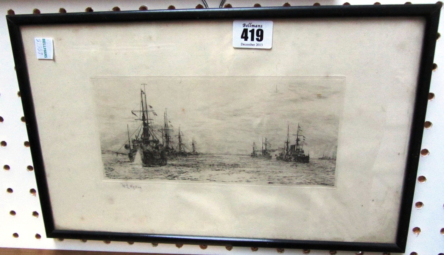 Appraisal: William Lionel Wyllie - Warships etching signed in pencil cm