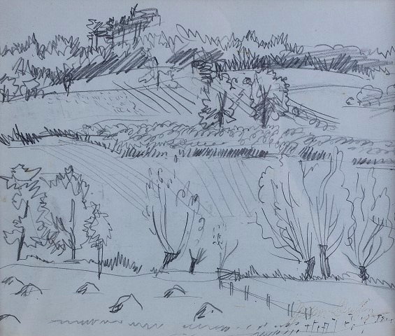 Appraisal: Jean Dufy French - Haystacks trees and hillsstudio stamp lower