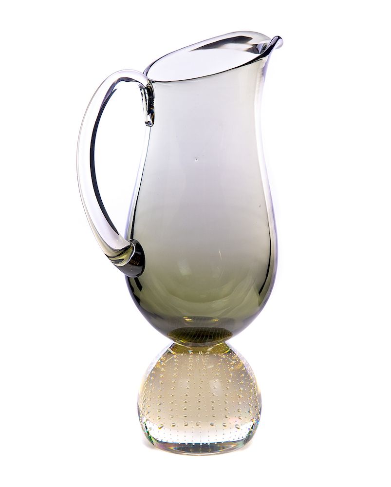 Appraisal: Smoke Erickson Controlled Bubble Pitcher Excellent condition with no damage