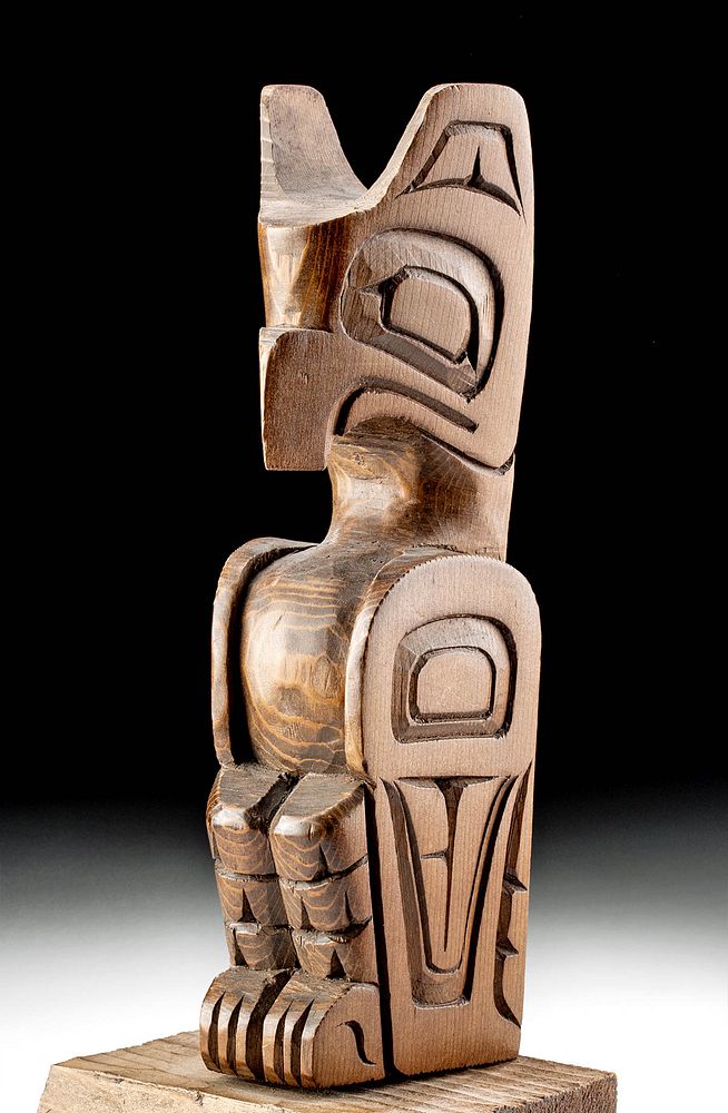 Appraisal: Inuit Wood Thunderbird Totem - David Nahanee Northwest Coast British