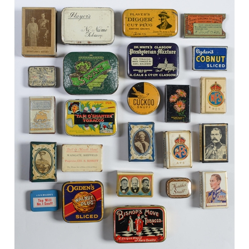 Appraisal: Advertising Twenty-four tins and matchbox slides first half th c