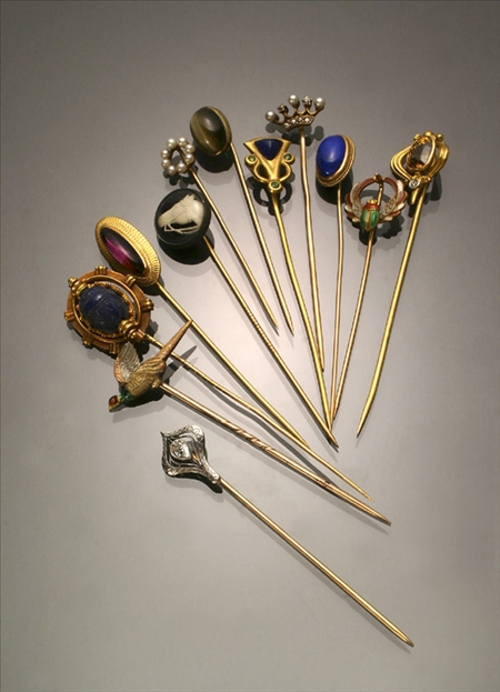 Appraisal: Collection of Twelve Yellow-Gold and Gold-Filled Stick Pins Last Quarter