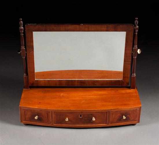 Appraisal: George III inlaid mahogany shaving stand circa with mirrored upright