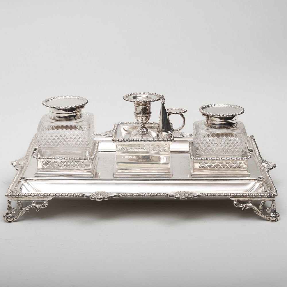 Appraisal: Edward VII Silver Inkstand Mark of Charles Stuart Harris London