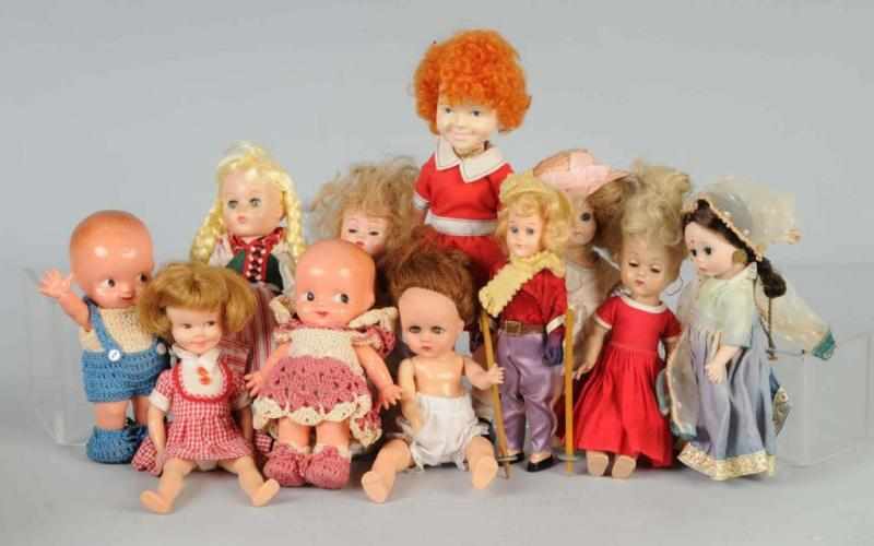 Appraisal: Lot of Plastic Vinyl Dolls Description Alexander bent-knee India Little