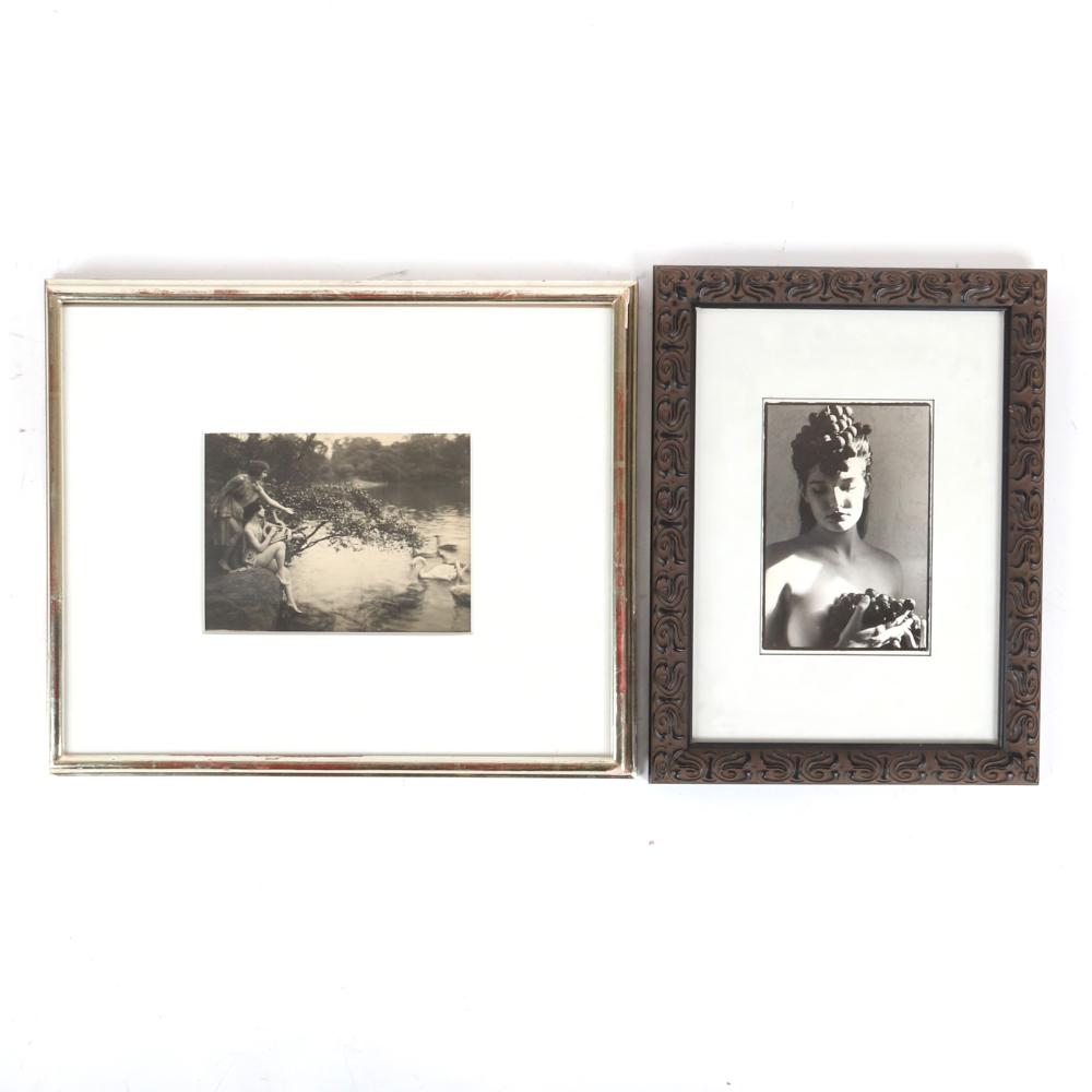 Appraisal: TWO PRE RAPHAELITE VINTAGE S NUDE PHOTOGRAVURE PHOTOGRAPHIC PRINTS SCENIC