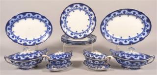 Appraisal: Piece Set of Dudley Pattern Flow Blue China F Sons