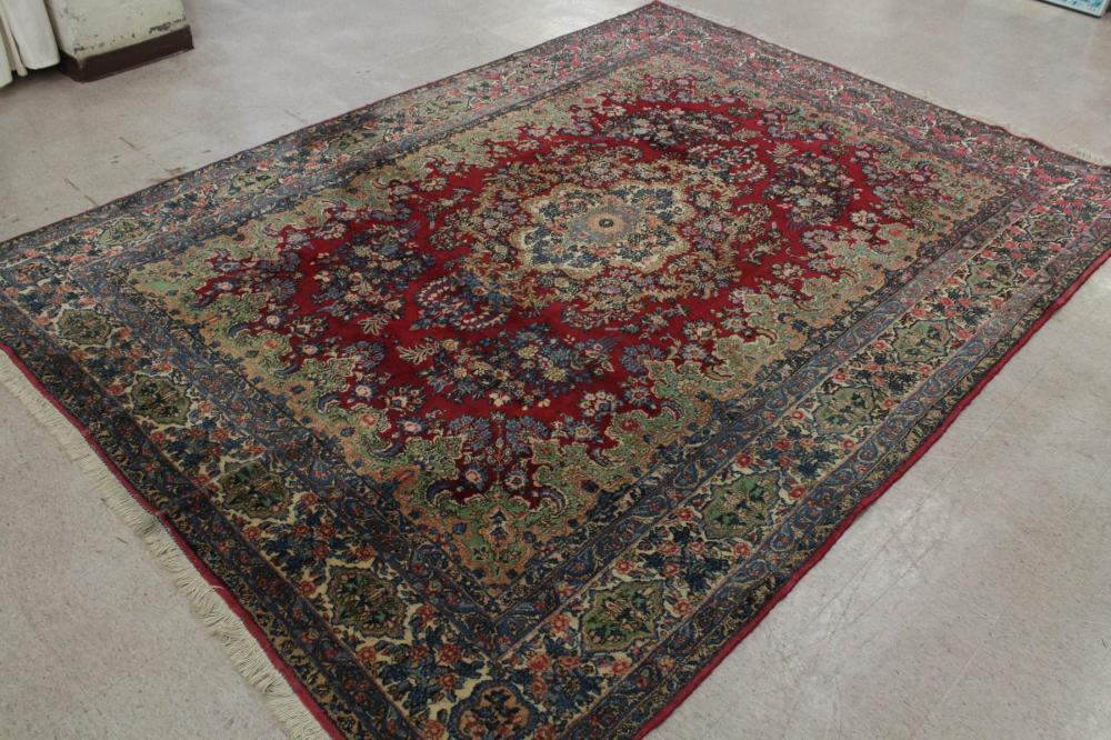 Appraisal: SEMI-ANTIQUE PERSIAN KERMAN CARPET Kerman Province southeastern Iran floral and