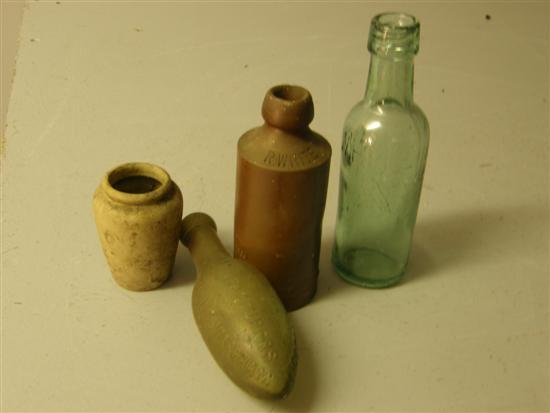 Appraisal: Various th century and later glass and stoneware bottles