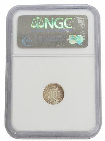 Appraisal: U S Three Cent silver coin NGC graded MS housed