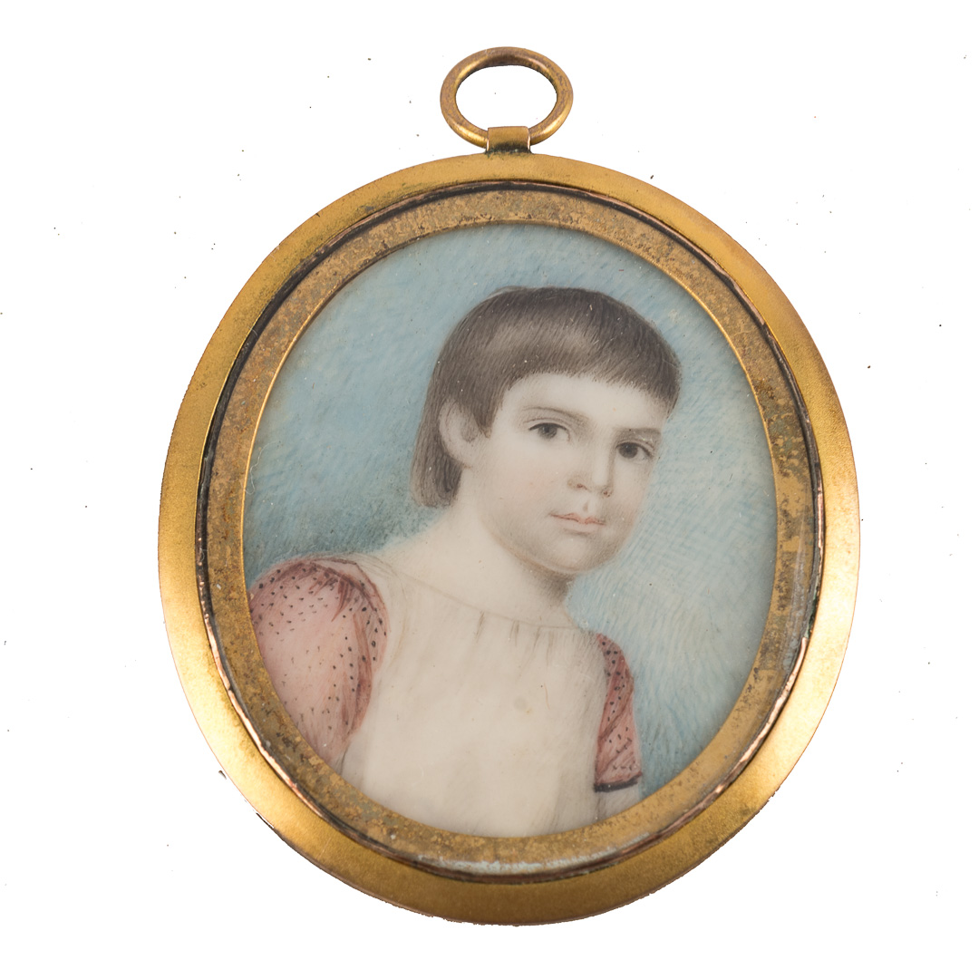 Appraisal: Anglo-American early th century school miniature portrait of a young