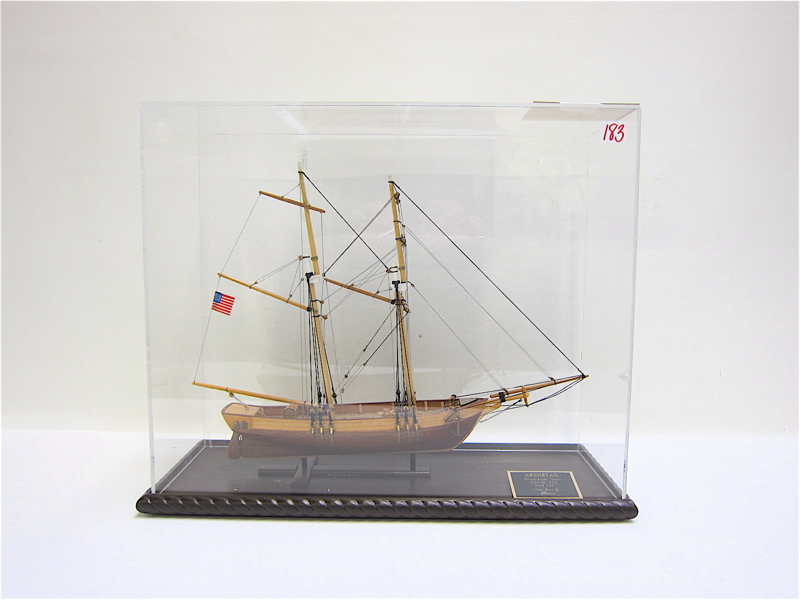 Appraisal: CASED MODEL SHIP replica of Armistad square rigged top sail