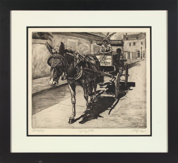 Appraisal: Philip Sage American Louisiana Contemporary Spring Ride engraving artist proof