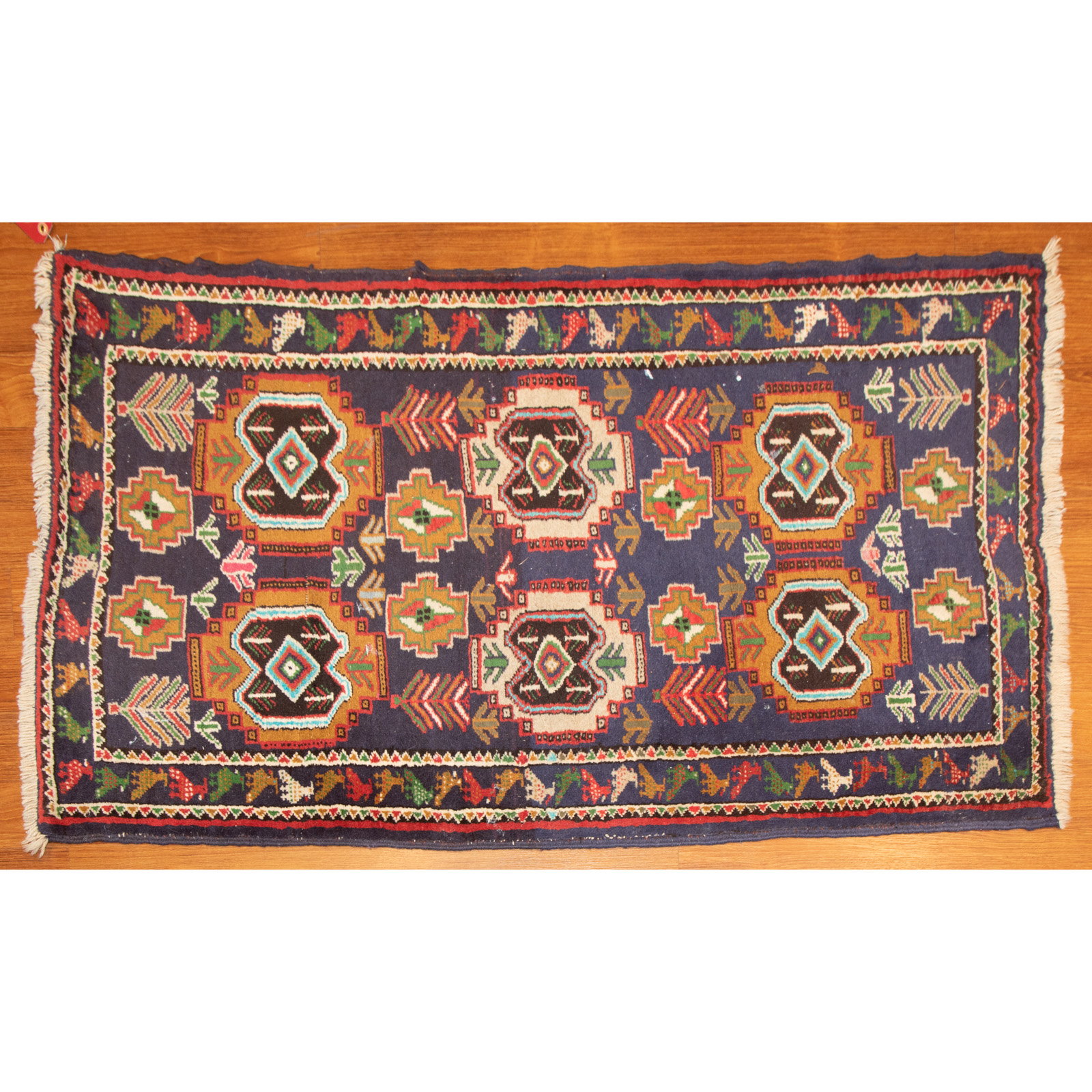 Appraisal: TURKISH GEOMETRIC RUG X Third quarter- th century hand-knotted wool