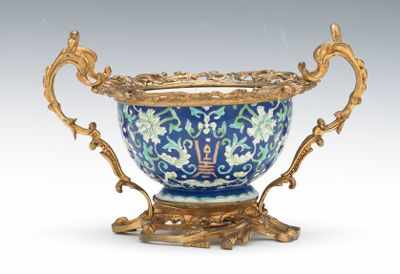 Appraisal: A Chinese Porcelain Bowl with Ormolu Mounts The porcelain bowl