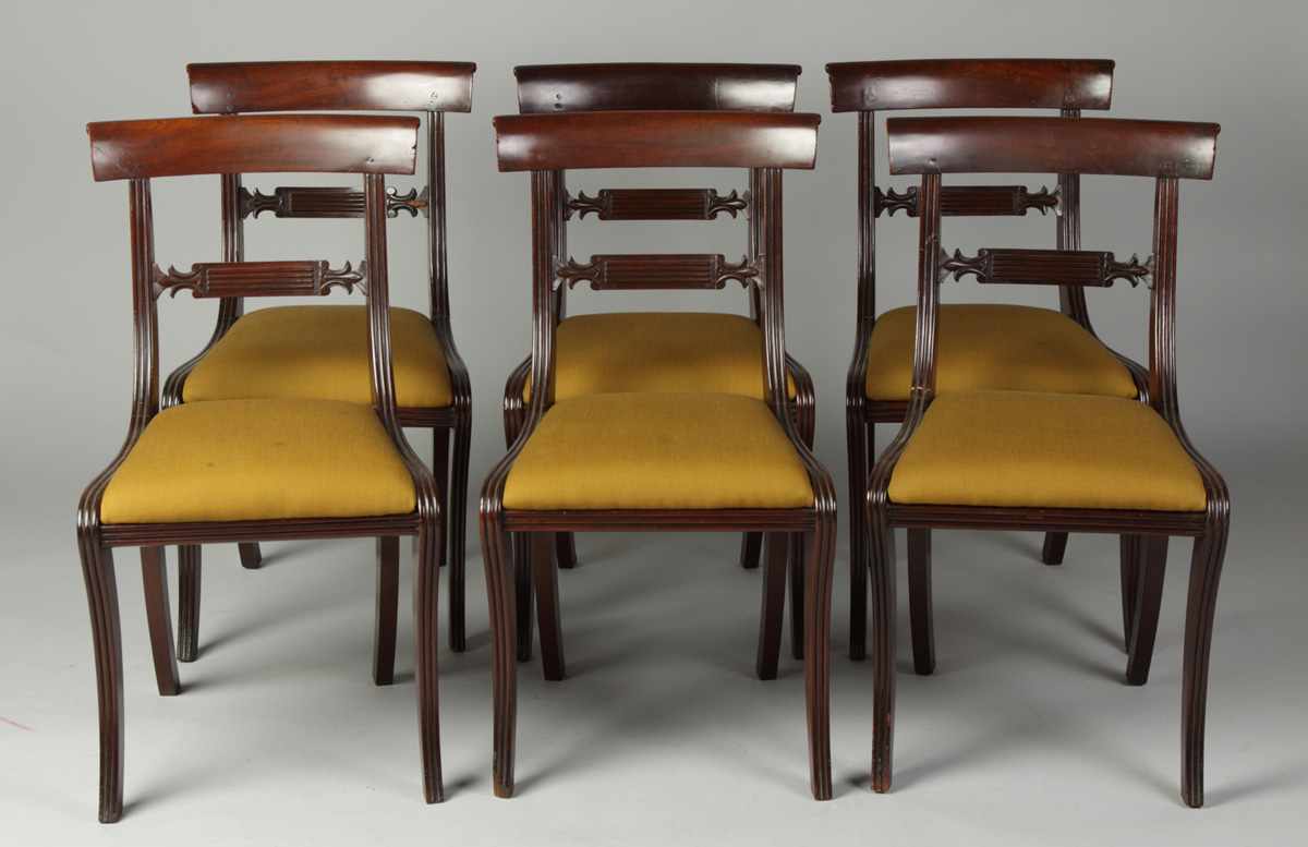 Appraisal: Set of Early th Cent Mahogany Chairs Condition Some have