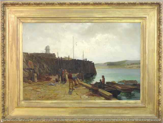 Appraisal: ARNOLD HELCKE OIL ON CANVAS British active - Bringing in