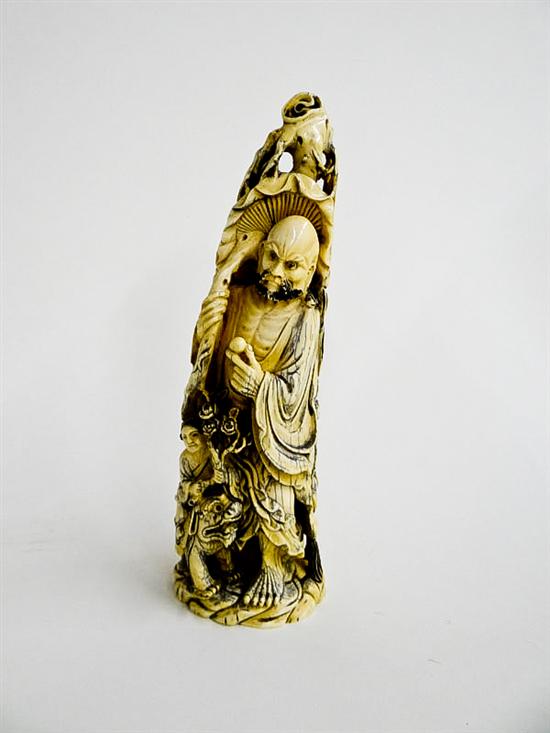 Appraisal: CARVED IVORY FIGURE China late th-early th century Image of