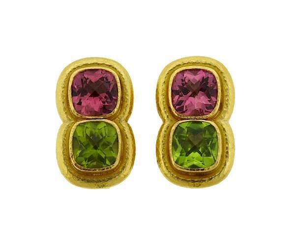 Appraisal: Elizabeth Locke K Gold Tourmaline Peridot Earrings METAL k gold