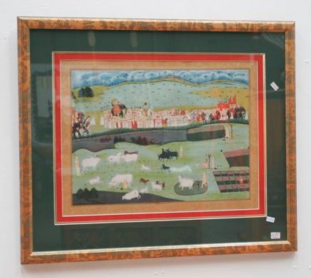 Appraisal: A miniature painting gouache on paper framed and glazed commissioned