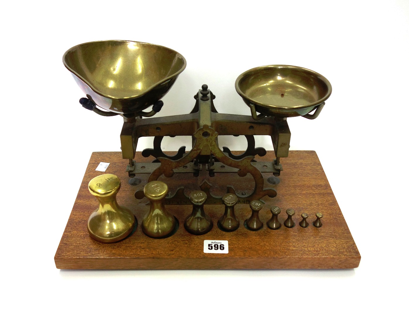 Appraisal: A set of brass scales by C Stevens London the