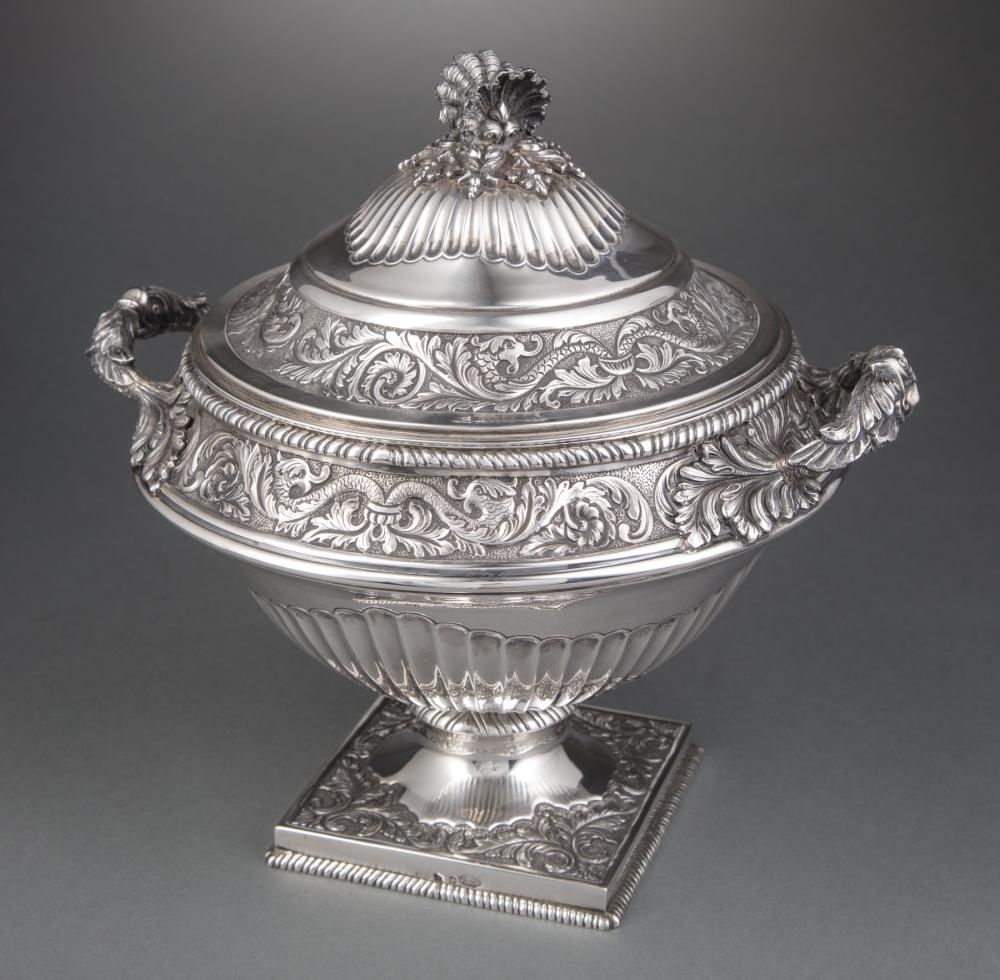 Appraisal: Portuguese st Standard Silver Soup Tureen Lisbon mid- th c