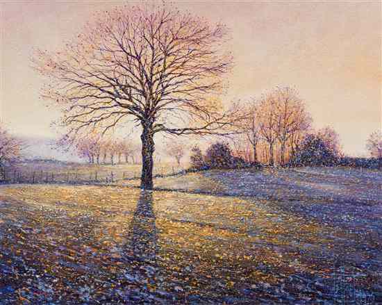 Appraisal: Guy Dessapt French b Field at Sunrise oil on canvas