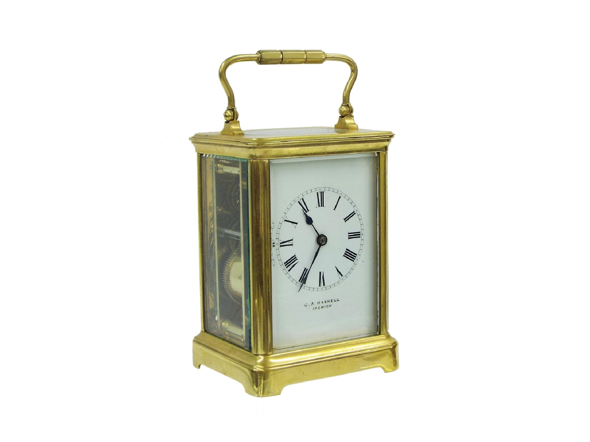 Appraisal: Carriage clock striking on a gong the white dial signed