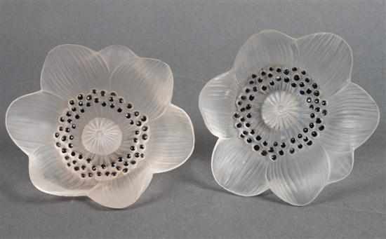 Appraisal: Two Lalique partial frosted glass ''Poppy Flowers'' th century both