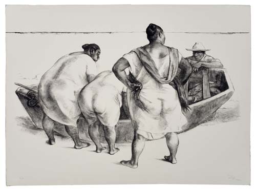 Appraisal: FRANCISCO ZU IGA Mujeres al Mar Lithograph x mm x