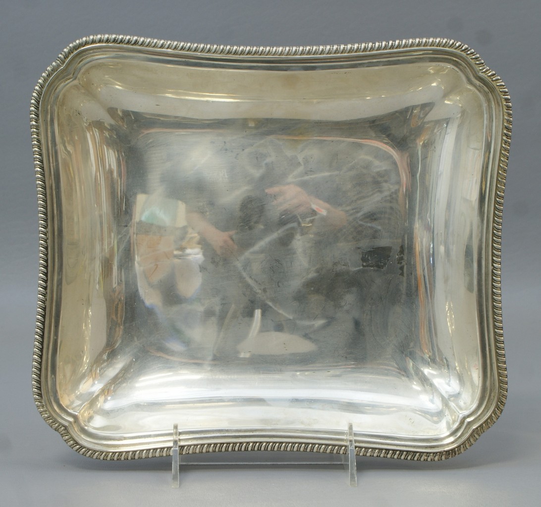 Appraisal: Rectangular Tiffany Co sterling silver serving dish x TO