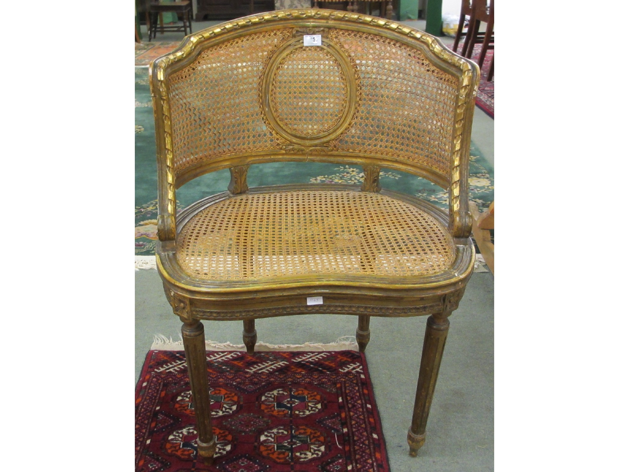 Appraisal: A French gilt wood bergere chair