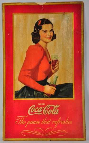 Appraisal: Large Cardboard Coca-Cola Vertical Poster s Very rarely found This