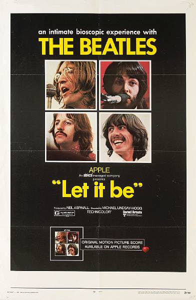 Appraisal: Let It Be United Artists one-sheet condition B folded x