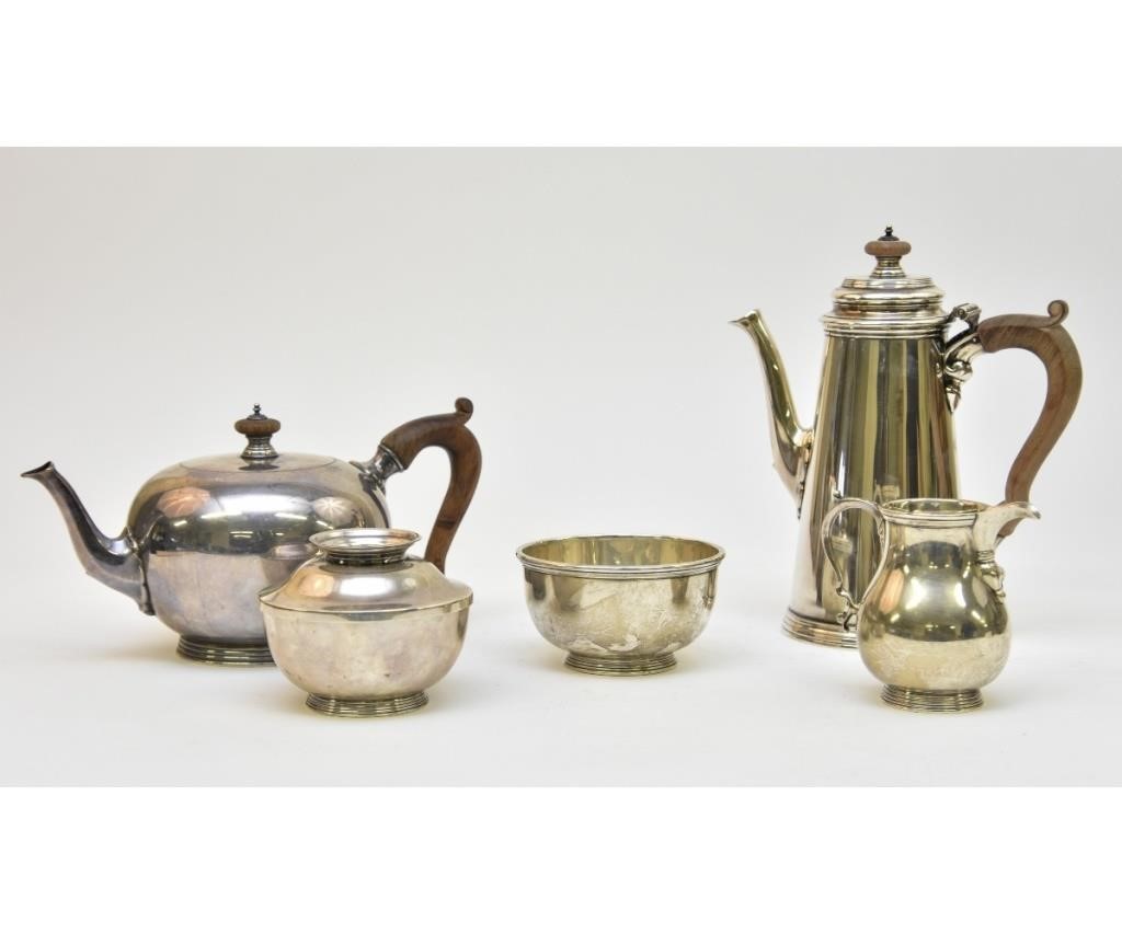 Appraisal: Five piece sterling silver tea service reproduction probably by E