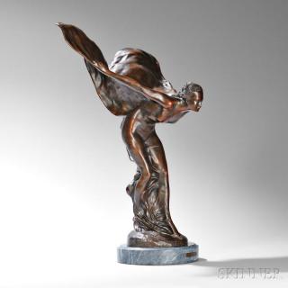 Appraisal: Charles Robinson Sykes - Spirit of Ecstasy Sculpture Patinated bronze