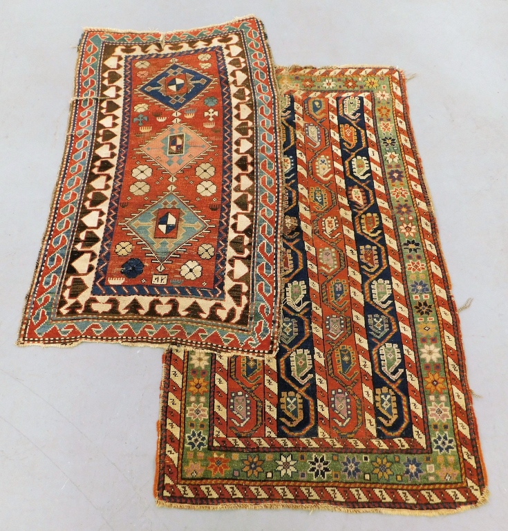 Appraisal: PC GEOMETRIC KAZAK TRIBAL CARPET RUGS Middle East th CenturyIncludes