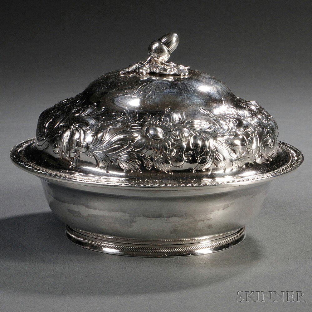 Appraisal: Coin Silver Covered Butter Dish New York c William Forbes