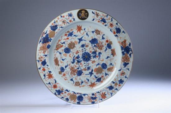 Appraisal: CHINESE EXPORT IMARI PORCELAIN CHARGER With coat of arms of