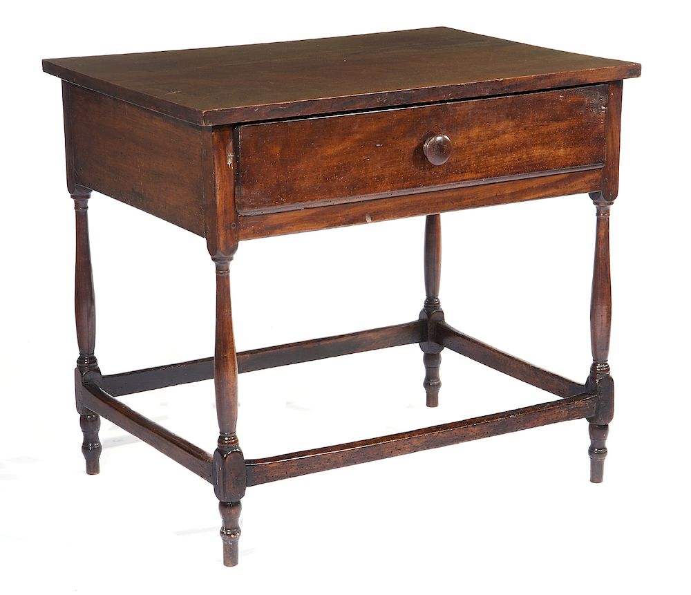 Appraisal: th C English walnut tavern table th C English walnut