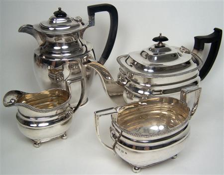 Appraisal: A matched four piece tea and coffee service various dates