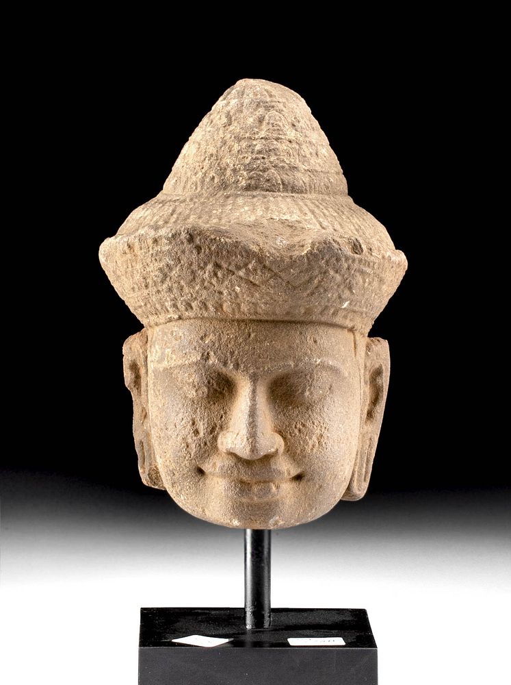 Appraisal: th C Khmer Angkor Stone Buddha Head Southeast Asia Cambodia