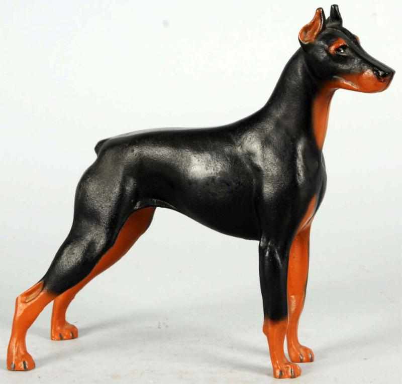 Appraisal: Cast Iron Doberman Pinscher Doorstop Full-figure Made by Hubley catalog