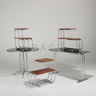 Appraisal: ALPHONS BACH LLOYD CO Five tables USA s Chromed steel