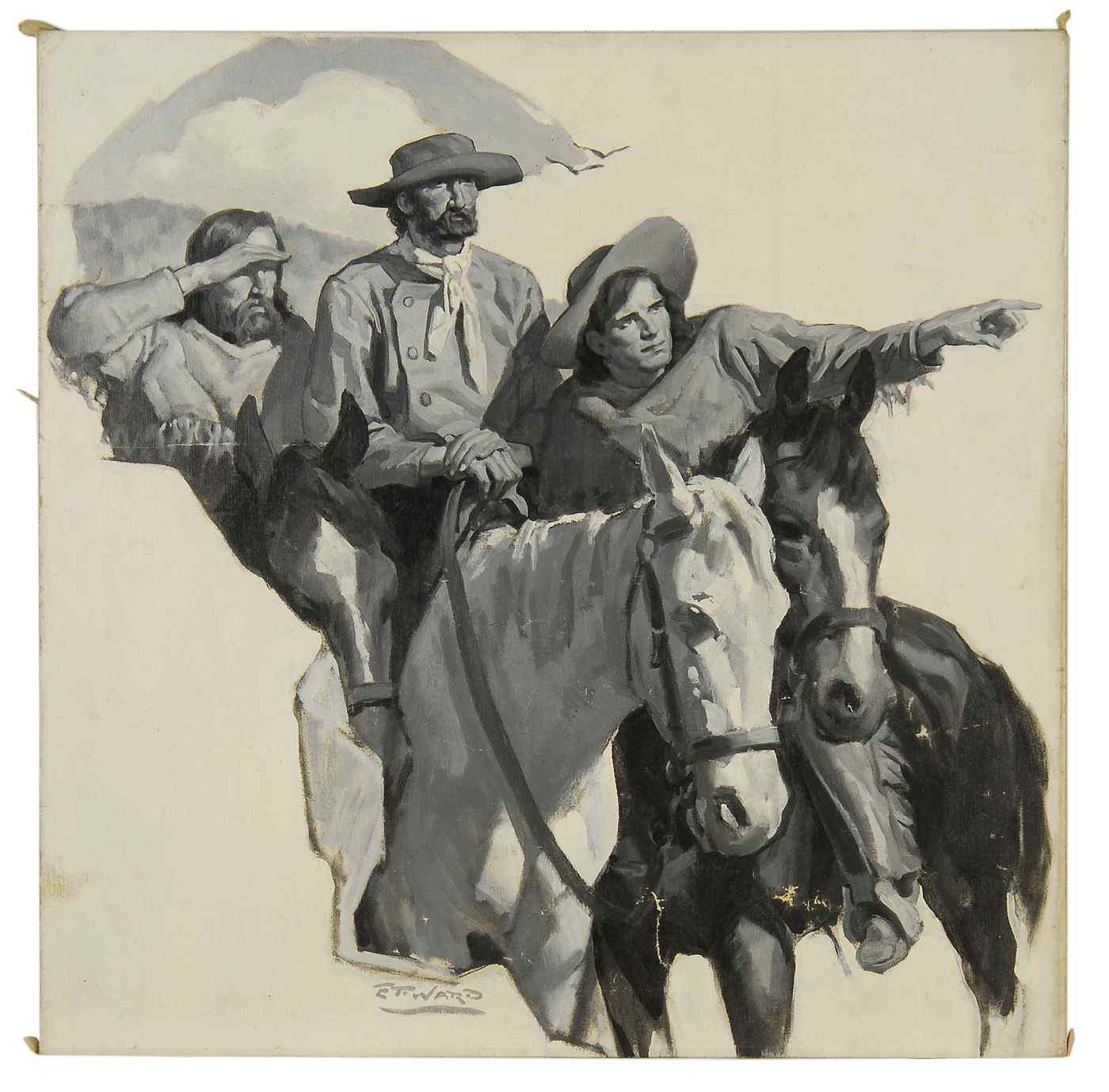 Appraisal: EDMUND FRANKLIN WARDAmerican - Cowboys on the lookout Signed lower