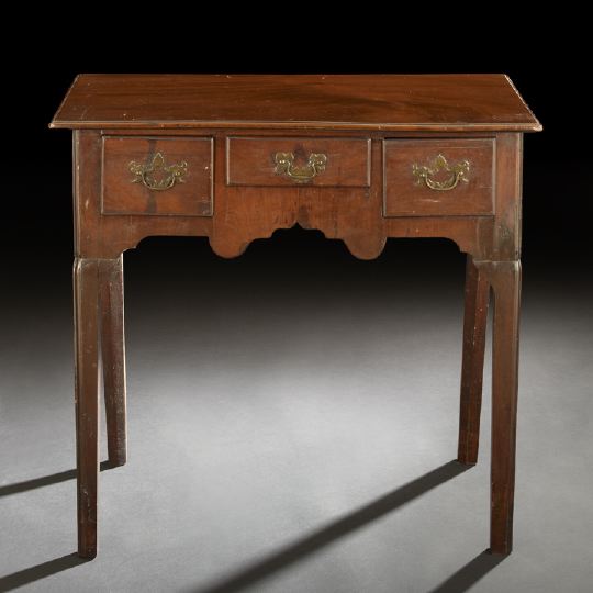 Appraisal: George III Walnut Lowboy fourth quarter th century the rectangular