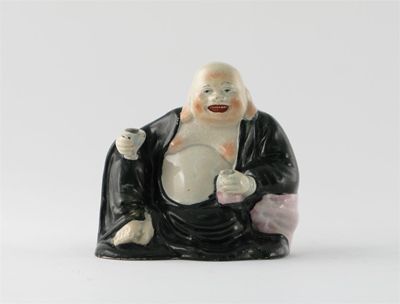 Appraisal: A pearlware model of Buddhai Ho Shang wearing a black