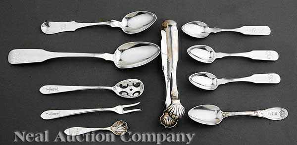 Appraisal: A Group of American Coin Silver and Sterling Silver Flatware